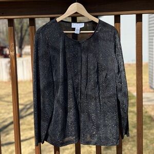 Maggie Sparkle Black Long-Sleeve Top